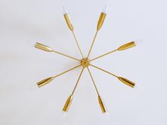  Hillebrand Large Eight Armed Mid Century Sputnik Chandelier or Ceiling Light Germany 1970s - 3923452