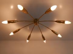  Hillebrand Large Eight Armed Mid Century Sputnik Chandelier or Ceiling Light Germany 1970s - 3923455