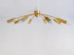  Hillebrand Large Eight Armed Mid Century Sputnik Chandelier or Ceiling Light Germany 1970s - 3923456