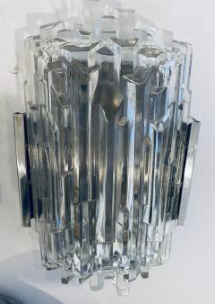  Hillebrand Pair of 1960s German Hillebrand Ice Crystal Sconces - 2219115