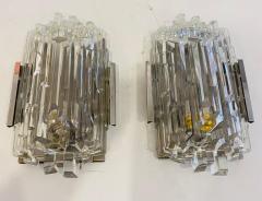  Hillebrand Pair of 1960s German Hillebrand Ice Crystal Sconces - 2219117