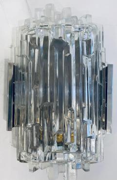  Hillebrand Pair of 1960s German Hillebrand Ice Crystal Sconces - 2219120