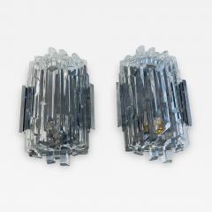  Hillebrand Pair of 1960s German Hillebrand Ice Crystal Sconces - 2222084