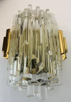  Hillebrand Pair of 1970s Hillebrand Ice Crystal Wall Lamps - 3394685