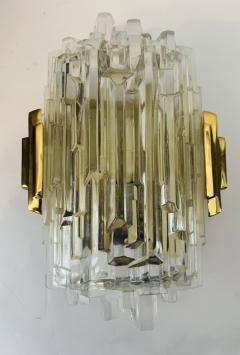  Hillebrand Pair of 1970s Hillebrand Ice Crystal Wall Lamps - 3394688