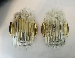  Hillebrand Pair of 1970s Hillebrand Ice Crystal Wall Lamps - 3394689