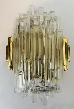  Hillebrand Pair of 1970s Hillebrand Ice Crystal Wall Lamps - 3394693