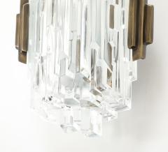  Hillebrand Pair of 1970s Ice Crystal Glass Sconces by Hillebrand 3 Pairs Available  - 4716174