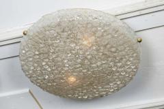  Hillebrand Vintage Hillebrand Textured Bubble Glass Flush Mount in Polished Brass - 1674018
