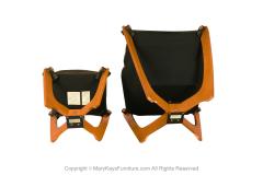  Hjellegjerde Mid Century Leather Luna Sling Lounge Chair Ottoman by Hjellegjerde Norway - 3521815