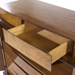  Hobey Helen Baker Helen Hobey Baker Mid Century Walnut and Burlwood Highboy Dresser - 4018084