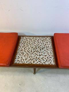  Hohenberg Original MID CENTURY MODERN BENCH WITH ATTACHED TILE COFFEE TABLE BY HOHENBERG - 1640473