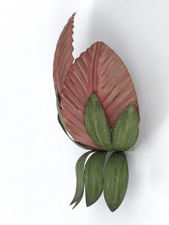  Holl nder Leuchten Rare Mid Century Double Leaf Floral Sconce by Holl nder Leuchten Germany 1970s - 4599901