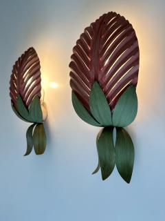  Holl nder Leuchten Set of Two Rare Mid Century Floral Sconces by Holl nder Leuchten Germany 1970s - 4240128