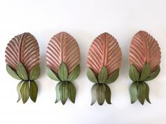  Holl nder Leuchten Set of Two Rare Mid Century Floral Sconces by Holl nder Leuchten Germany 1970s - 4240131