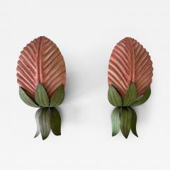  Holl nder Leuchten Set of Two Rare Mid Century Floral Sconces by Holl nder Leuchten Germany 1970s - 4242104