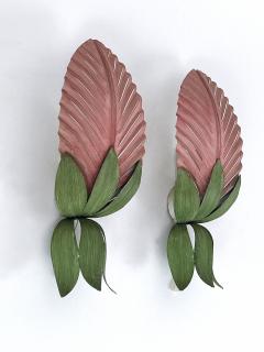  Holl nder Leuchten Set of Two Rare Mid Century Floral Sconces by Holl nder Leuchten Germany 1970s - 4599885