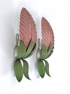  Holl nder Leuchten Set of Two Rare Mid Century Floral Sconces by Holl nder Leuchten Germany 1970s - 4599886