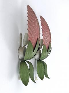  Holl nder Leuchten Set of Two Rare Mid Century Floral Sconces by Holl nder Leuchten Germany 1970s - 4599887