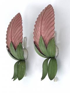  Holl nder Leuchten Set of Two Rare Mid Century Floral Sconces by Holl nder Leuchten Germany 1970s - 4599890