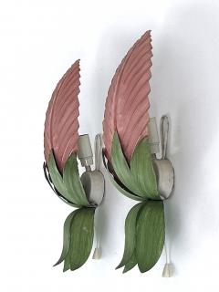  Holl nder Leuchten Set of Two Rare Mid Century Floral Sconces by Holl nder Leuchten Germany 1970s - 4599891