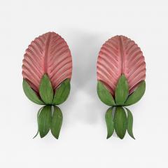  Holl nder Leuchten Set of Two Rare Mid Century Floral Sconces by Holl nder Leuchten Germany 1970s - 4601341