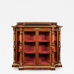  Holland Sons AN EXHIBITION QUALITY MID 19TH CENTURY BURR WALNUT CREDENZA DISPLAY CABINET - 1750155