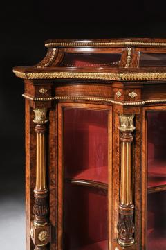  Holland Sons AN EXHIBITION QUALITY MID 19TH CENTURY BURR WALNUT CREDENZA DISPLAY CABINET - 2553975