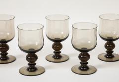  Holmegaard 8 Holmegaard Smoked Wine Water Glasses - 3991093