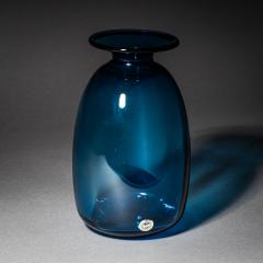  Holmegaard Blue Capri Glass Vase by Kastrup Holmegaard Denmark 1960s 70s - 4543583