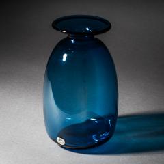  Holmegaard Blue Capri Glass Vase by Kastrup Holmegaard Denmark 1960s 70s - 4543586