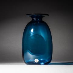  Holmegaard Blue Capri Glass Vase by Kastrup Holmegaard Denmark 1960s 70s - 4543588