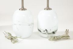  Holmegaard Michael Bang Grey Inclusion Glass Orb Lamps - 2261523