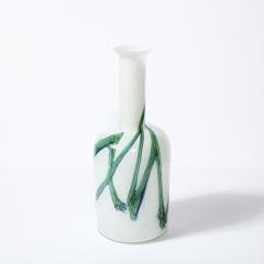  Holmegaard Mid Century Modern Handblown Glass Vase by Otto Brauer Signed Holmegaard - 2092649
