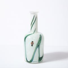  Holmegaard Mid Century Modern Handblown Glass Vase by Otto Brauer Signed Holmegaard - 2092668