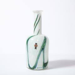  Holmegaard Mid Century Modern Handblown Glass Vase by Otto Brauer Signed Holmegaard - 2092703