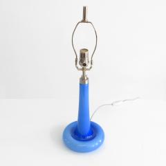 Holmegaard PAIR OF MICHAEL BANG BLUE GLASS LAMPS DESIGNED FOR HOLMEGAARD DENMARK  - 2440768