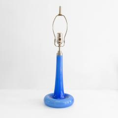  Holmegaard PAIR OF MICHAEL BANG BLUE GLASS LAMPS DESIGNED FOR HOLMEGAARD DENMARK  - 2440770