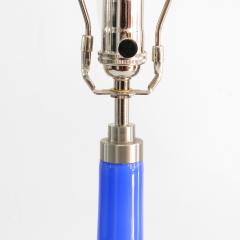 Holmegaard PAIR OF MICHAEL BANG BLUE GLASS LAMPS DESIGNED FOR HOLMEGAARD DENMARK  - 2440773