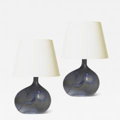  Holmegaard Pair of Asymmetrisk Table Lamps inGlass by Michael Bang for Holmegaard - 3617902