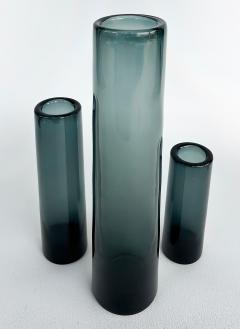  Holmegaard Per Lutken Holmegaard Glass Denmark Smoked Glasss Vases Set of Three 3  - 4663546