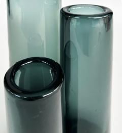  Holmegaard Per Lutken Holmegaard Glass Denmark Smoked Glasss Vases Set of Three 3  - 4663551