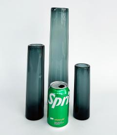  Holmegaard Per Lutken Holmegaard Glass Denmark Smoked Glasss Vases Set of Three 3  - 4663575