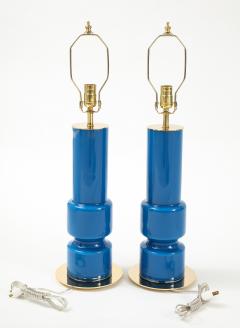  Holmegaard Swedish Modern Blue Glass Totem Lamps - 1502632