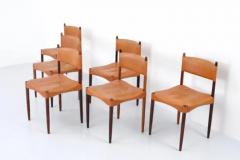  Holstebro M belfabrik Set of 6 Dining Chairs by Anders Jensen in Rosewood and Leather Denmark 1960s - 3389119