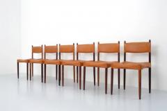  Holstebro M belfabrik Set of 6 Dining Chairs by Anders Jensen in Rosewood and Leather Denmark 1960s - 3389120
