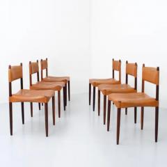  Holstebro M belfabrik Set of 6 Dining Chairs by Anders Jensen in Rosewood and Leather Denmark 1960s - 3389125