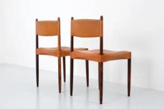  Holstebro M belfabrik Set of 6 Dining Chairs by Anders Jensen in Rosewood and Leather Denmark 1960s - 3389137