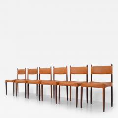  Holstebro M belfabrik Set of 6 Dining Chairs by Anders Jensen in Rosewood and Leather Denmark 1960s - 3391293