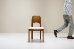  Holstebro M belfabrik Six Teak Dining Chairs in Off White Upholstery by Holstebro Denmark 1970s - 3868764